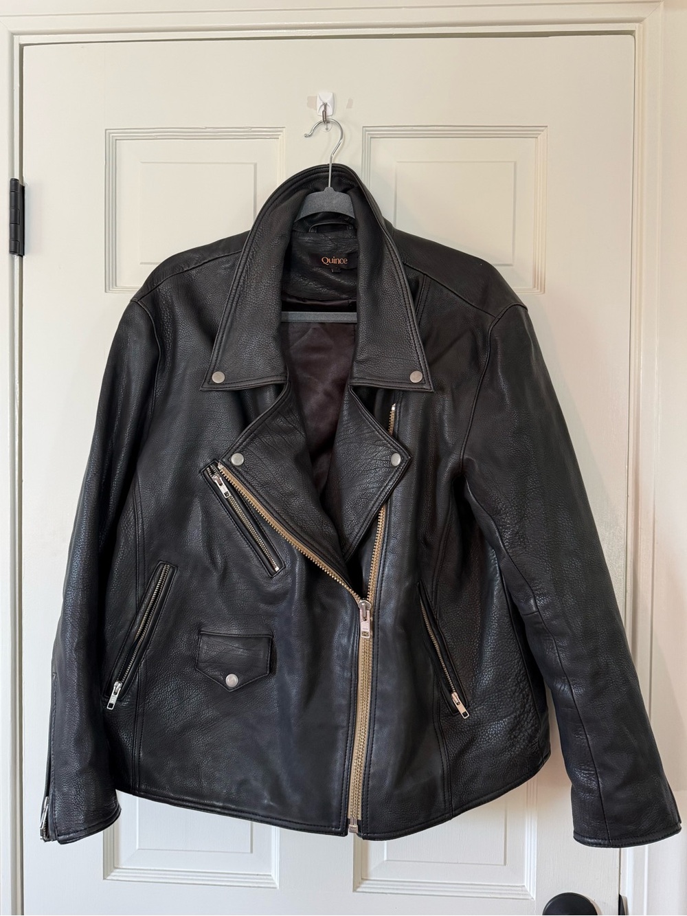 Quince 100% Leather Oversized Biker Jacket